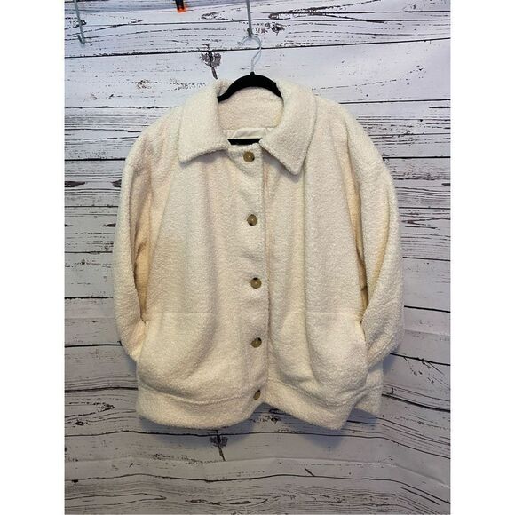 Amazon Aware Women's Recycled Polyester Sherpa Jacket in Cream Size 3X - Picture 2 of 7